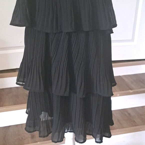 ZESICA Sleeveless Mini Boho One Shoulder Ruffle Tiered Chiffon Flowy  A Line XL - Picture 3 of 10